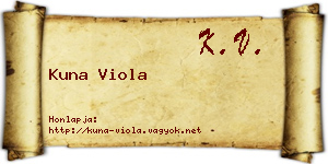 Kuna Viola névjegykártya